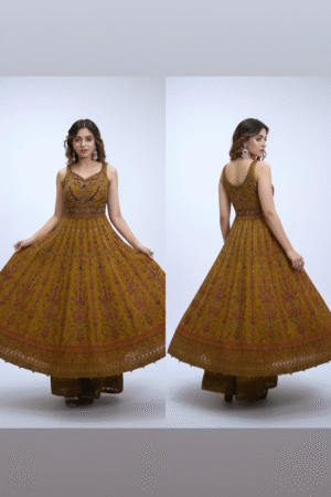 Yellow Bel Buti Patterned Stitched Suit – Vibrant Ethnic Elegance for Women